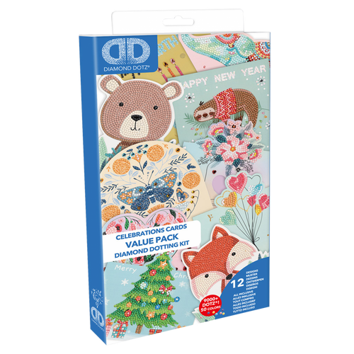 Paquete económico de tarjetas de felicitación Diamond Dotz - 12 tarjetas