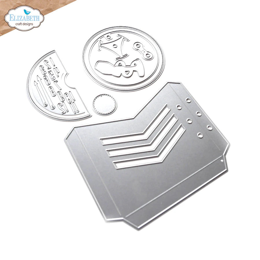 Elizabeth Craft Designs Pocket Set Chevron Circle metalen stansenset 2054