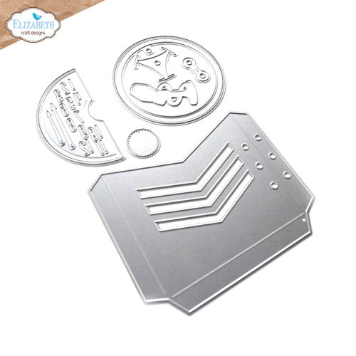 Elizabeth Craft Designs Pocket Set Chevron Circle metalen stansenset 2054