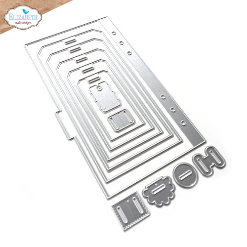 Elizabeth Craft Designs Tab 4 with Tags Metal Die Set 2055