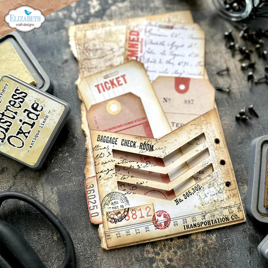 Elizabeth Craft Designs Tab 4 with Tags Metal Die Set 2055