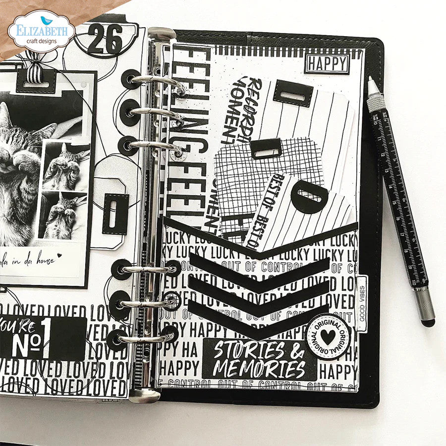 Elizabeth Craft Designs Tab 4 with Tags Metal Die Set 2055