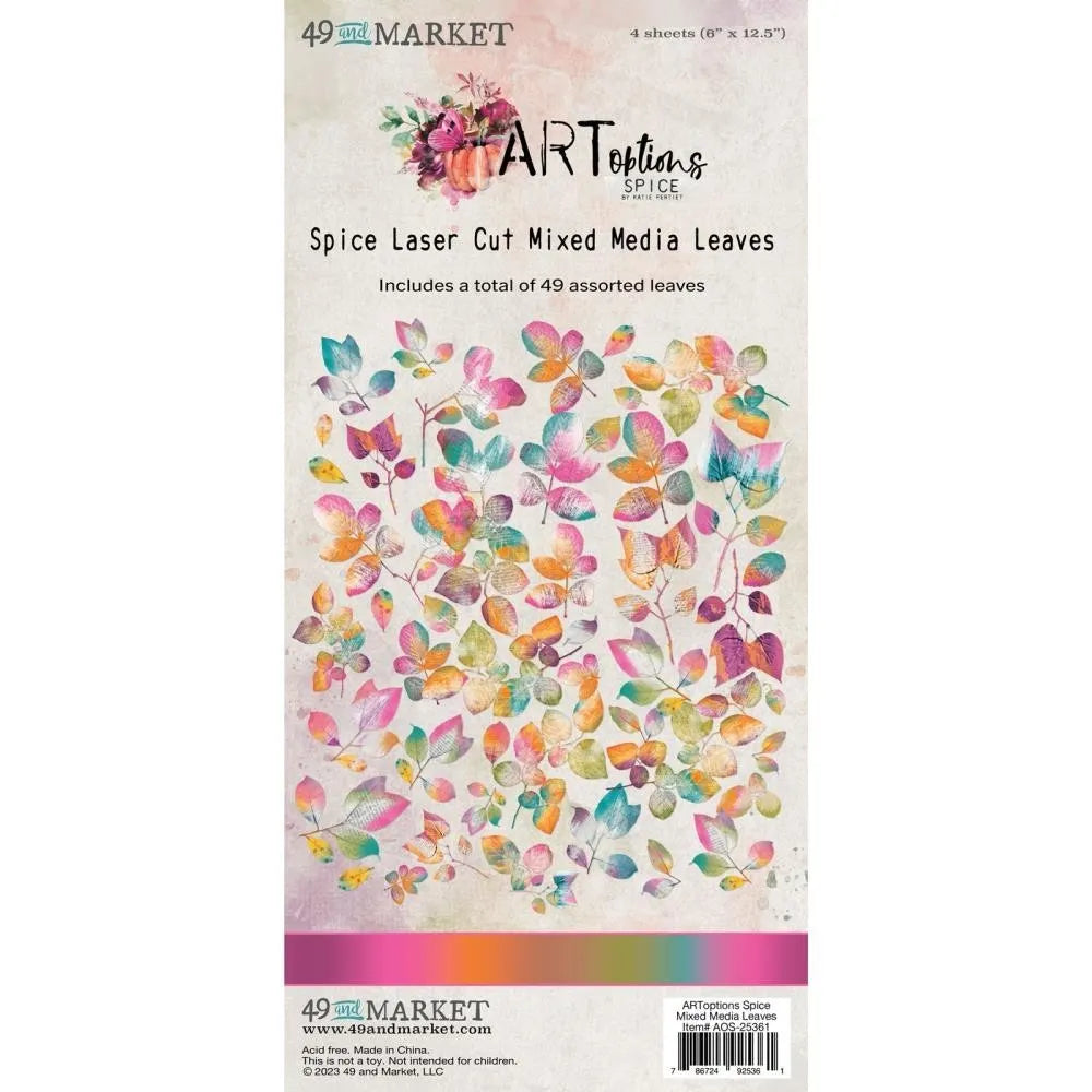 49 & Market ARToptions Spice Mixed Media Leaves Laser Cut Elements