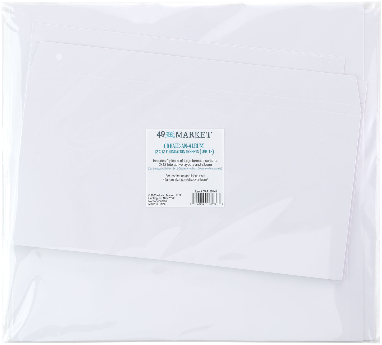 49 and Market Create-An-Album Cover 12” x 12” + Insert Pages/Flaps - White