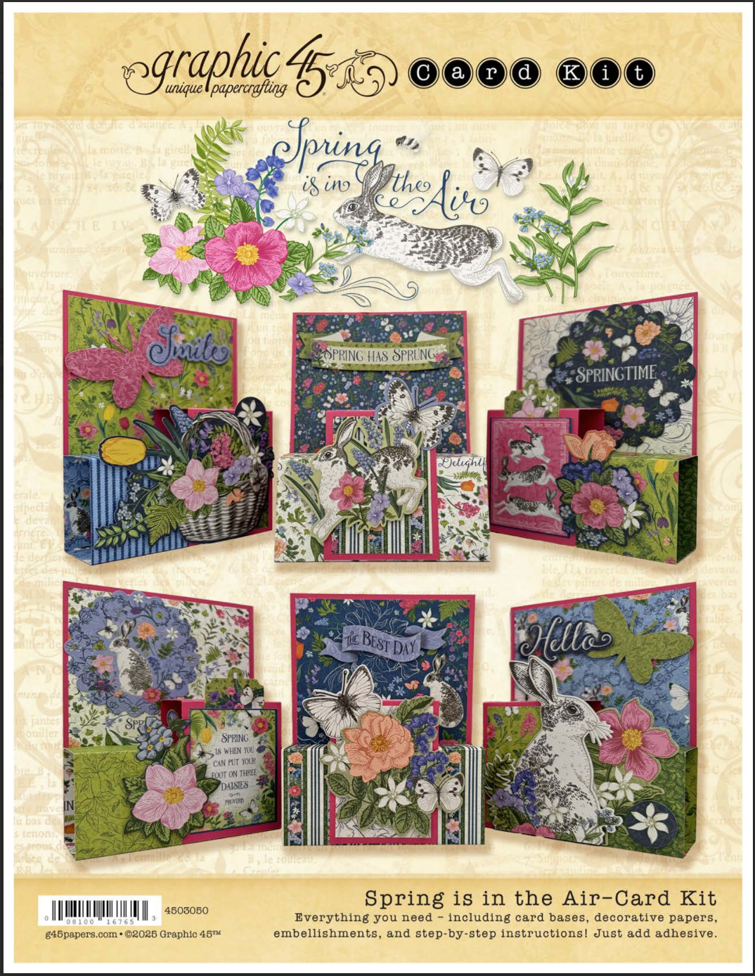 Graphic 45 Spring is in the Air - Pop-Up Card Set 2025 Kit 3