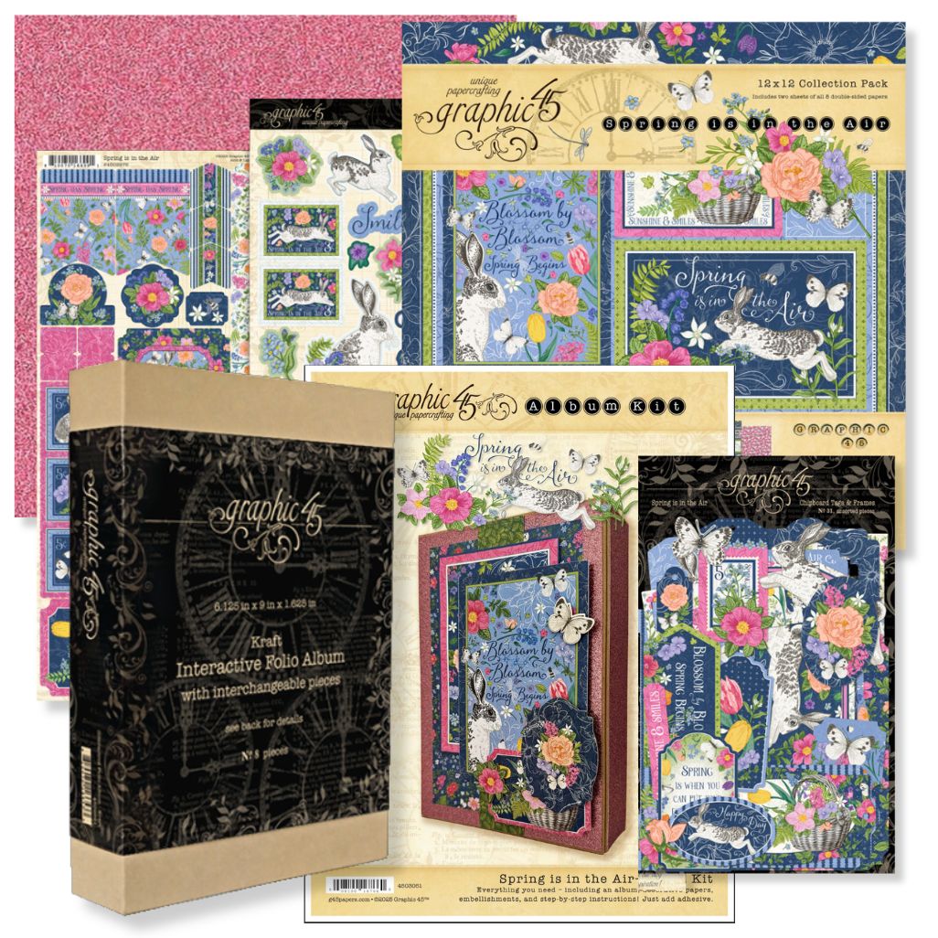 Graphic 45 Spring is in the Air - Interactive Folio Album 2025 Kit 3
