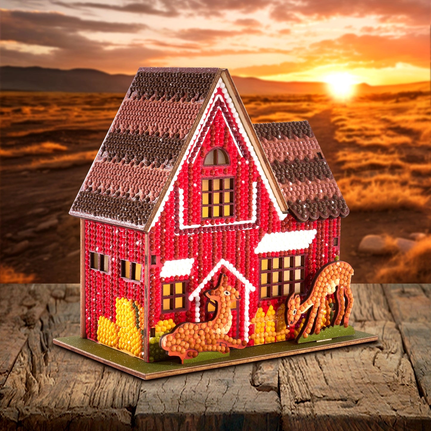 Diamond Art Club LED 3D Gem House - Farm House