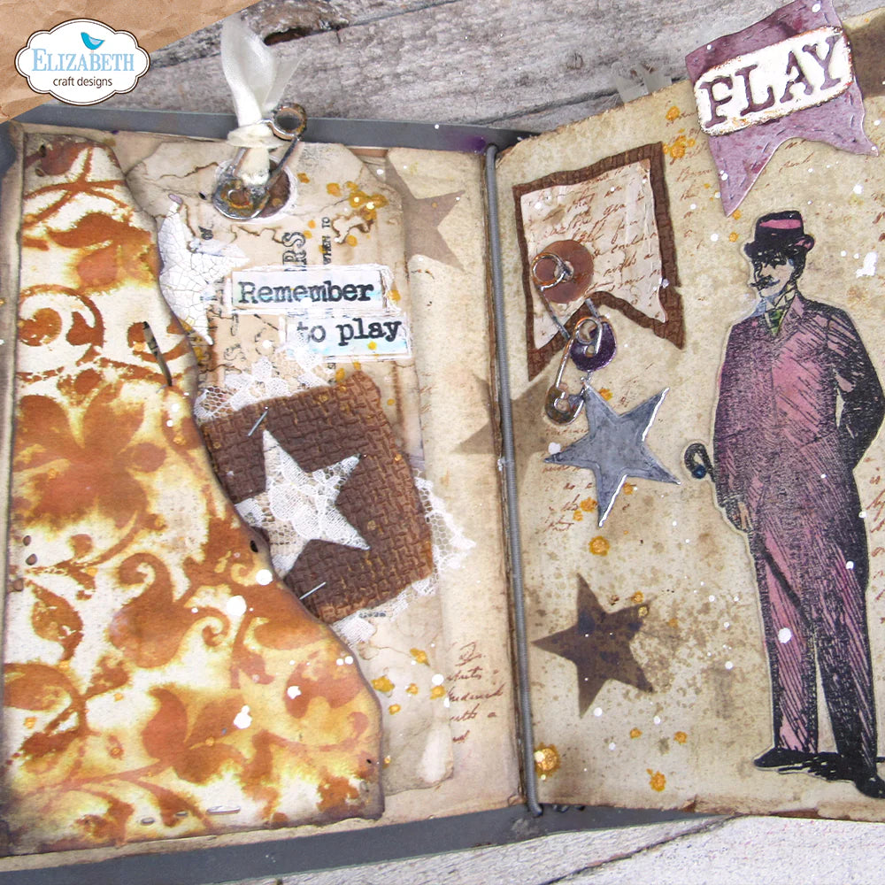 Elizabeth Craft Designs Playful Grunge Metal Die Set