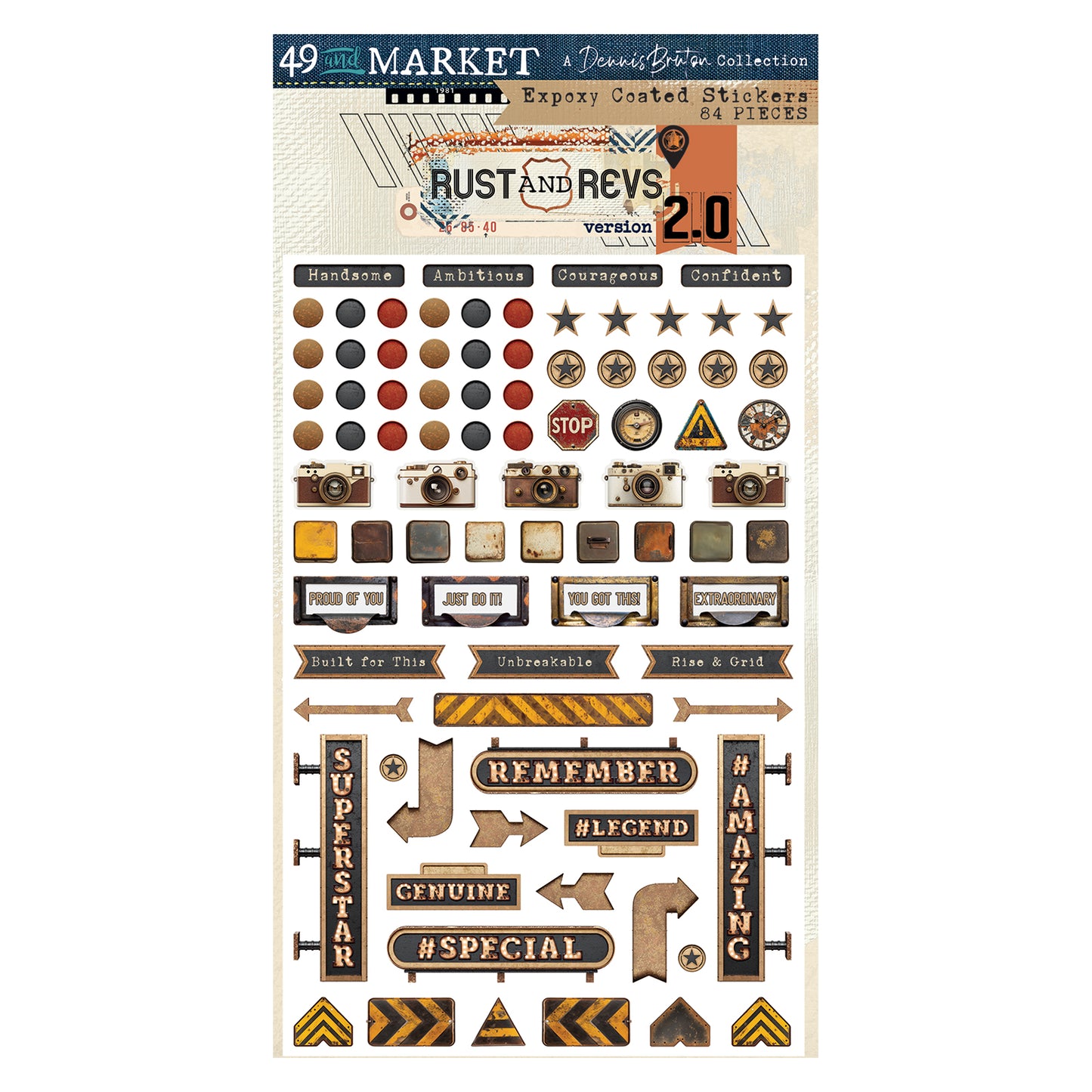 49 & Market Rust & Revs 2.0 Epoxy Coated Stickers