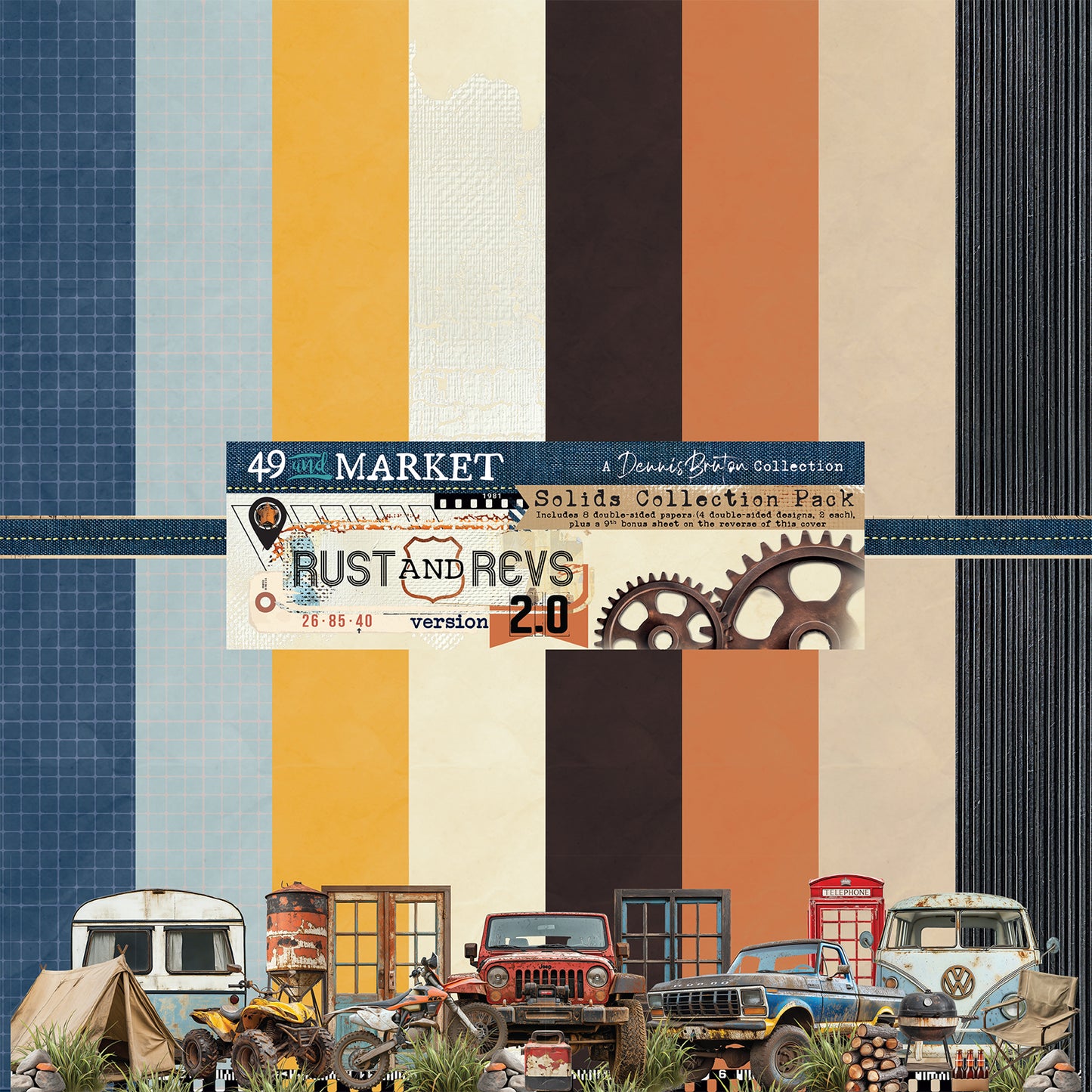 49 & Market Rust & Revs 2.0 12x12 Solids Collection Pack