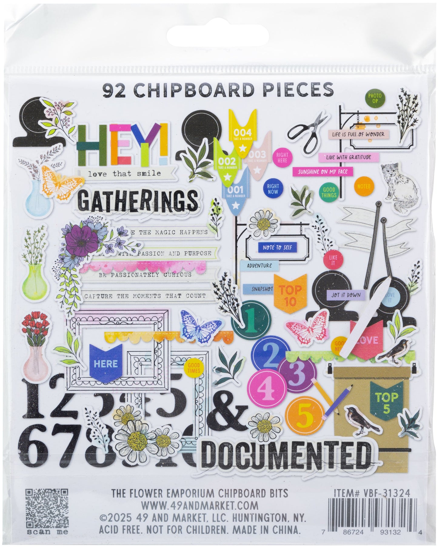 49 & Market The Flower Emporium by Vicki Boutin Chipboard Bits