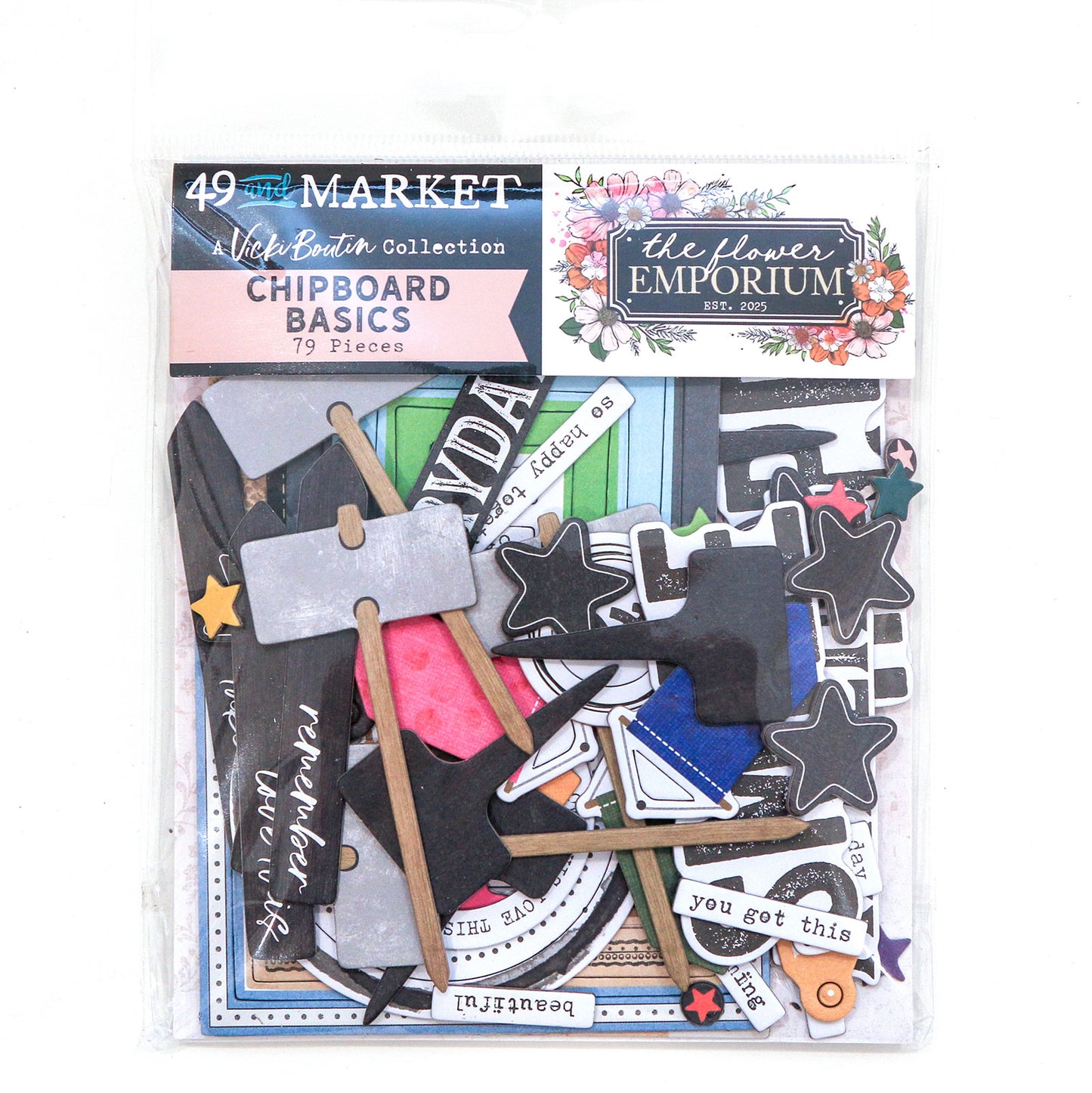 49 & Market The Flower Emporium by Vicki Boutin Chipboard Basics