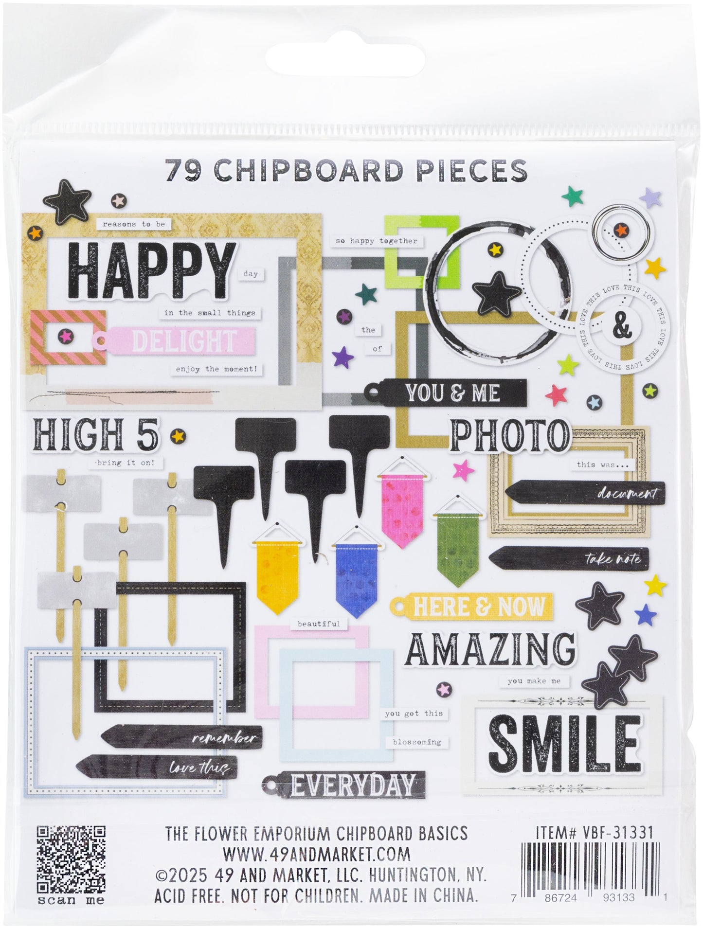 49 & Market The Flower Emporium by Vicki Boutin Chipboard Basics