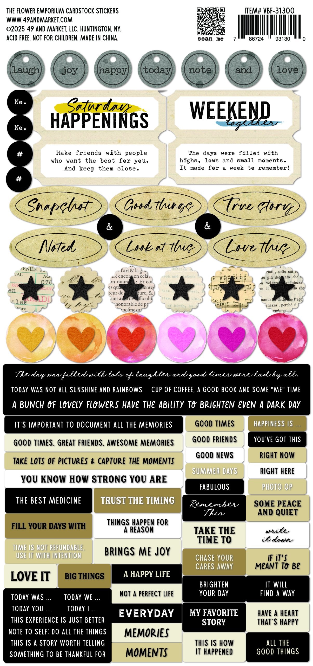 49 & Market The Flower Emporium by Vicki Boutin Cardstock Stickers