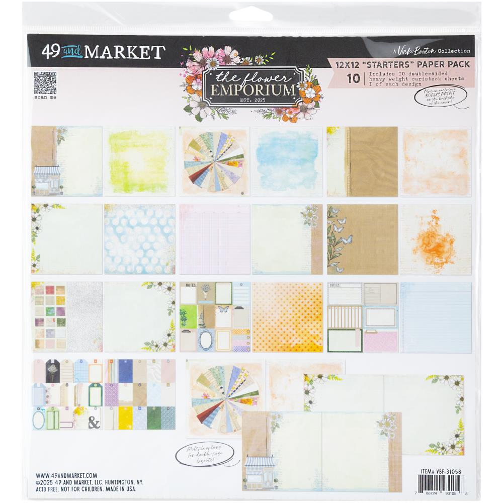 49 & Market The Flower Emporium by Vicki Boutin 12x12 Starters Collection Pack