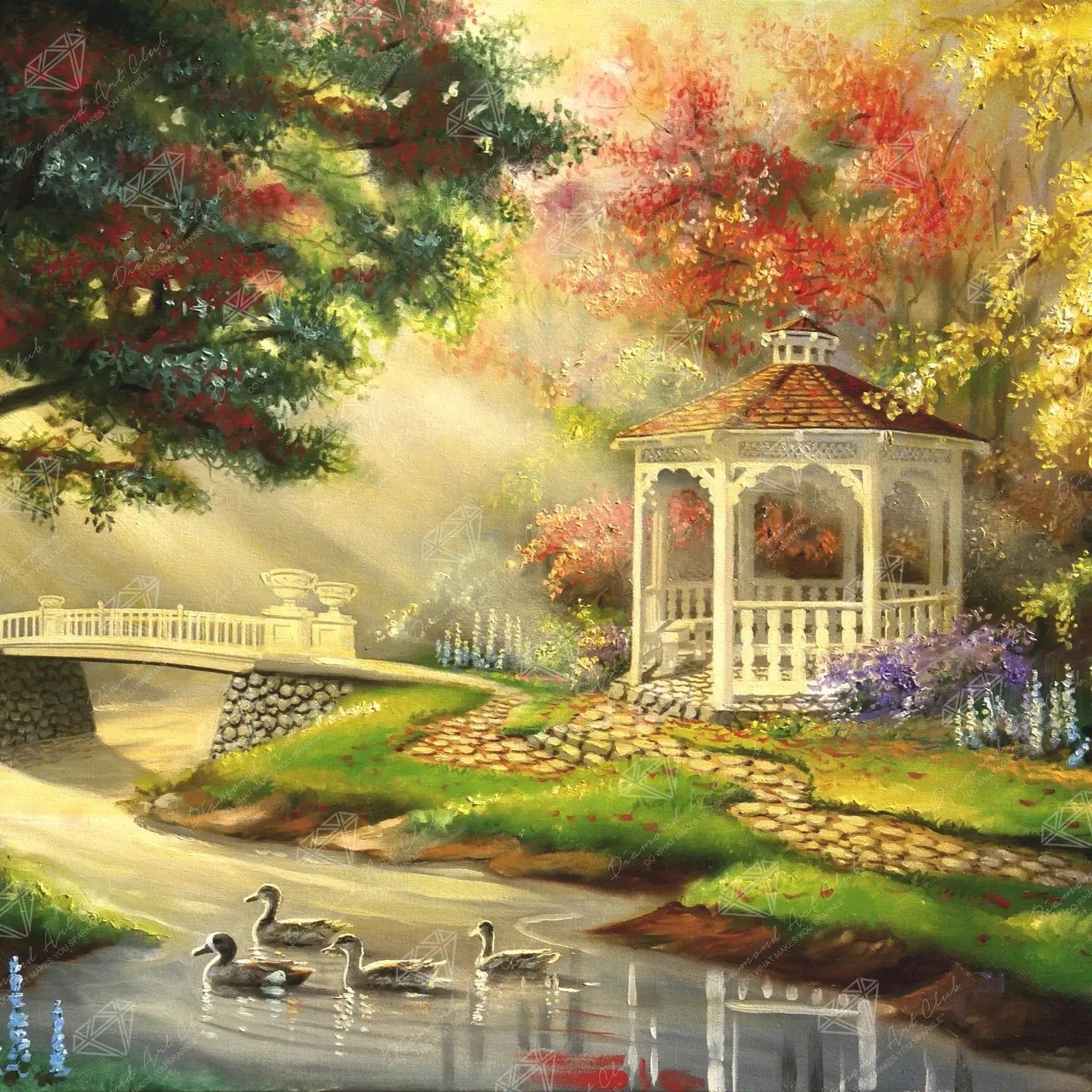 Diamond Art Club SQUARES Ducks at the Gazebo