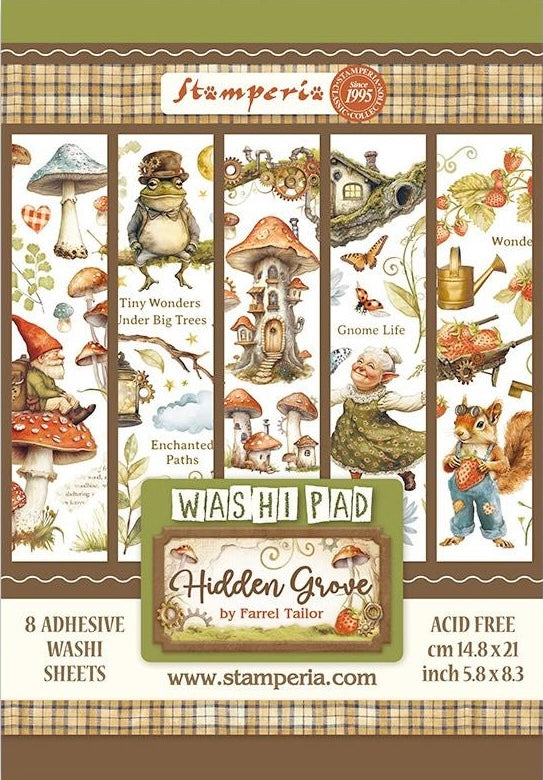 Stamperia Hidden Grove Washi Pad (8 Sheets)
