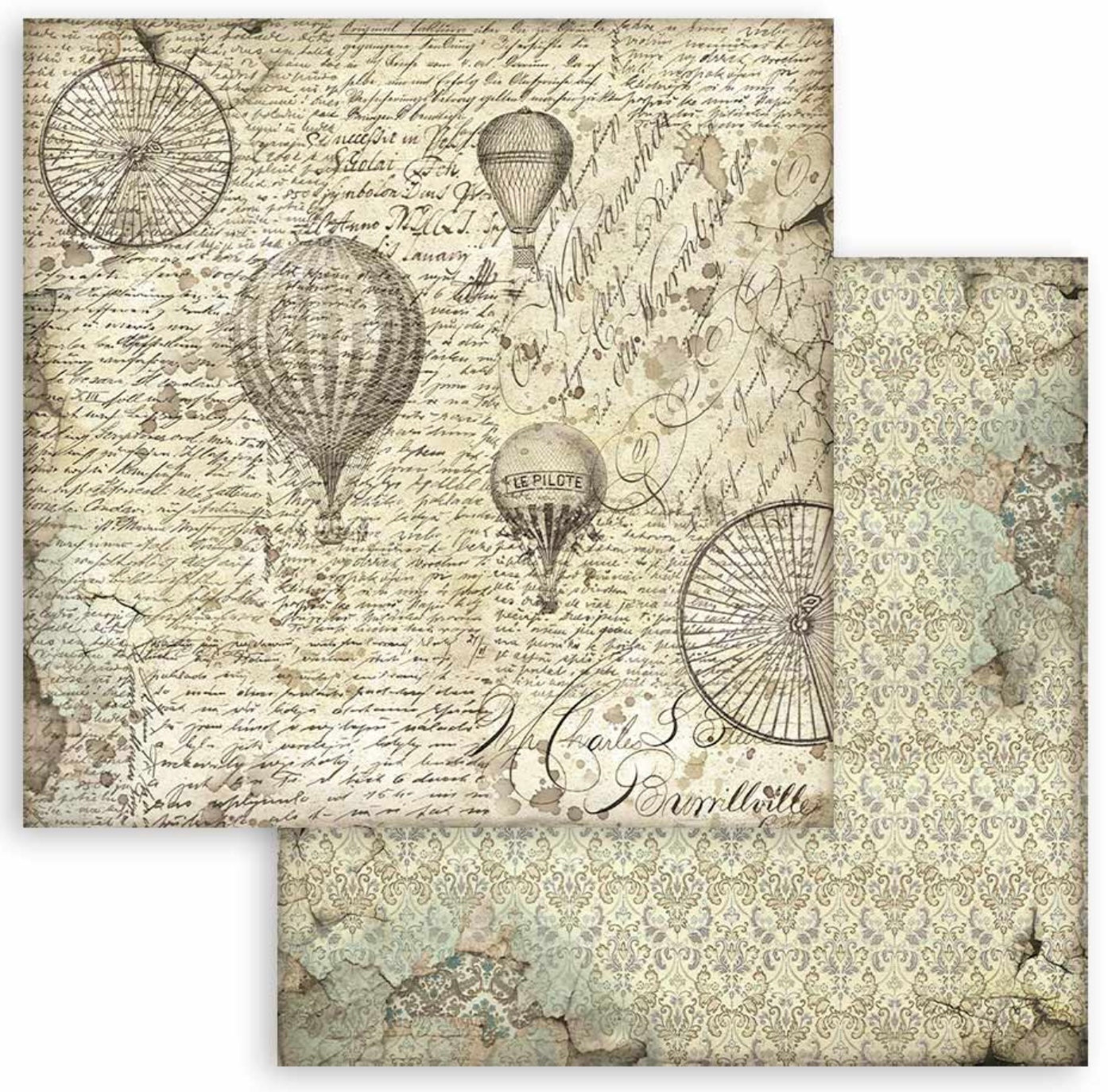 Stamperia 8x8 Backgrounds Voyages Fantastiques Paper Pad