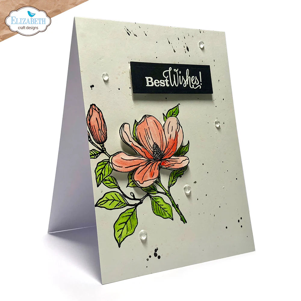 Elizabeth Craft Designs Floral Branches & Sentiments Stamp Set