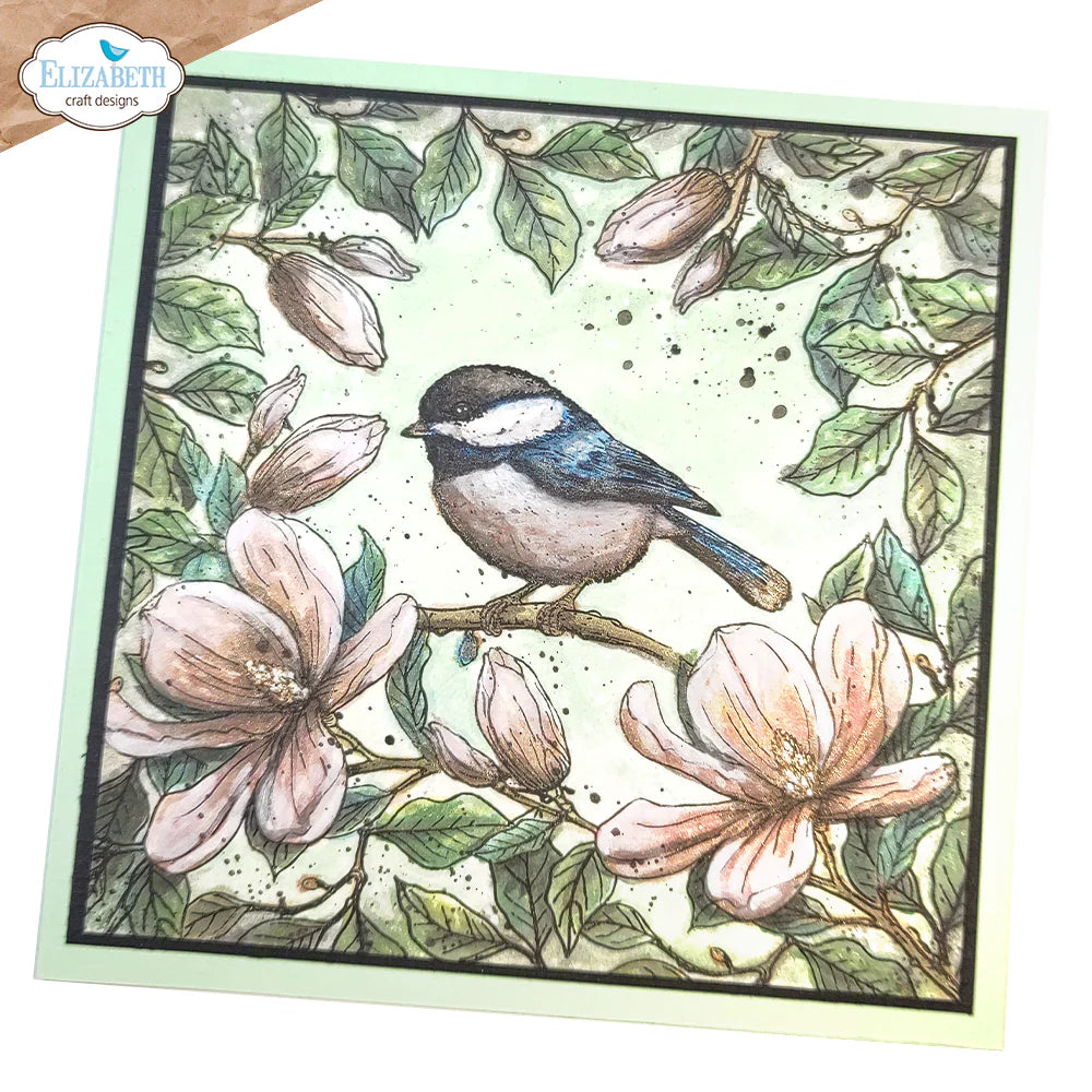 Elizabeth Craft Designs Floral Branches & Sentiments Stamp Set