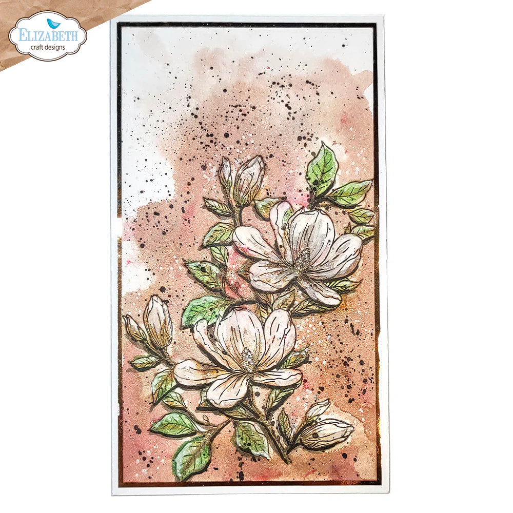 Elizabeth Craft Designs Floral Branches & Sentiments Stamp Set