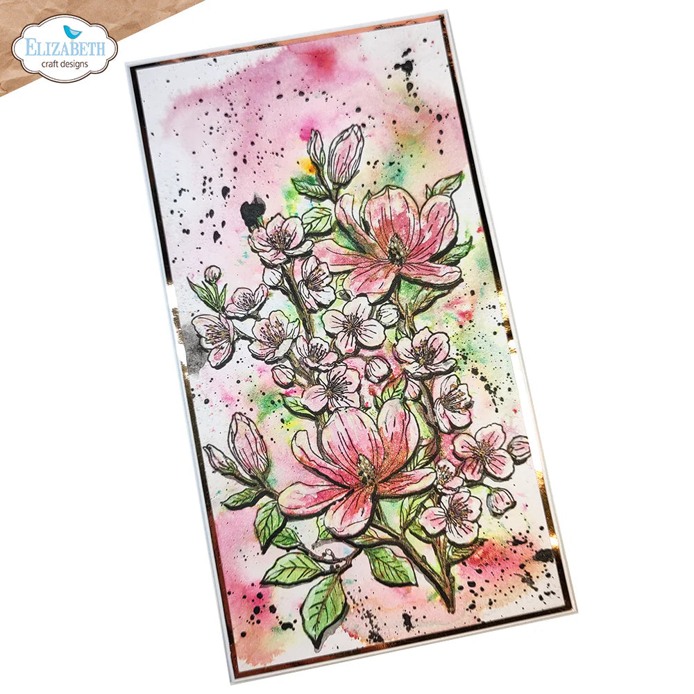 Elizabeth Craft Designs Floral Branches & Sentiments Stamp Set