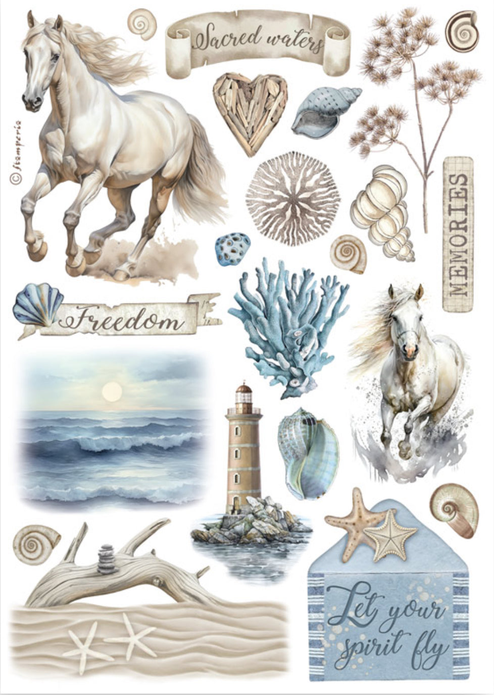 Stamperia Silent Sea Washi Pad (8 Sheets)