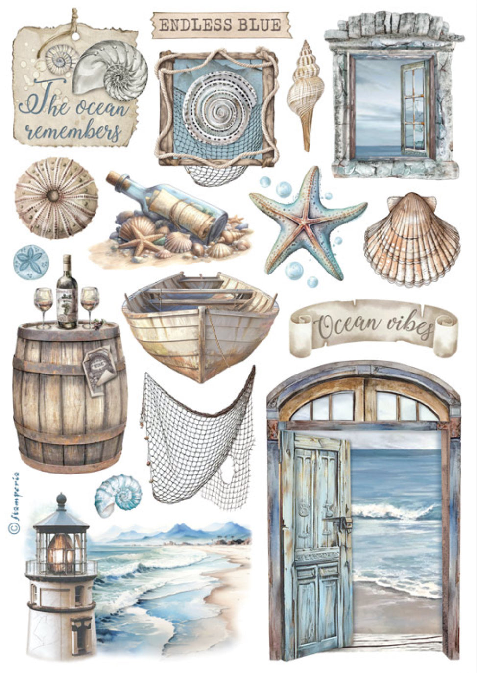 Stamperia Silent Sea Washi Pad (8 Sheets)