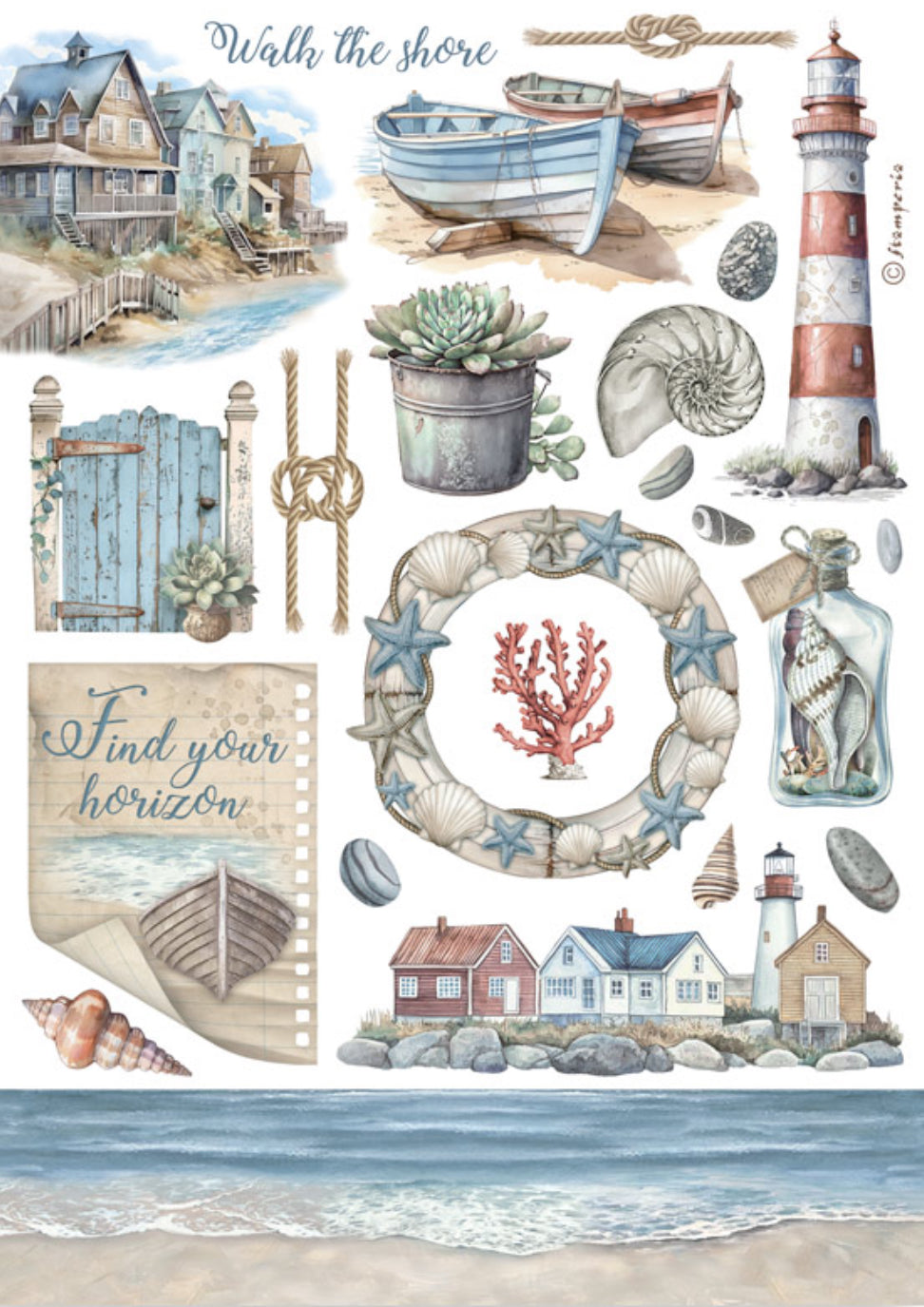 Stamperia Silent Sea Washi Pad (8 Sheets)