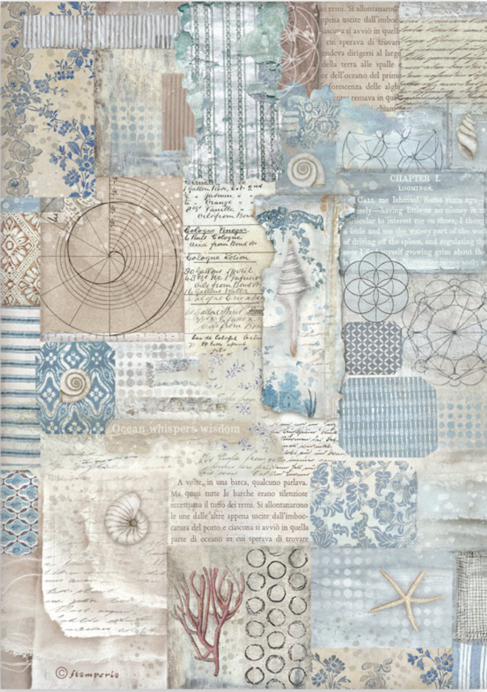 Stamperia Silent Sea Washi Pad (8 Sheets)