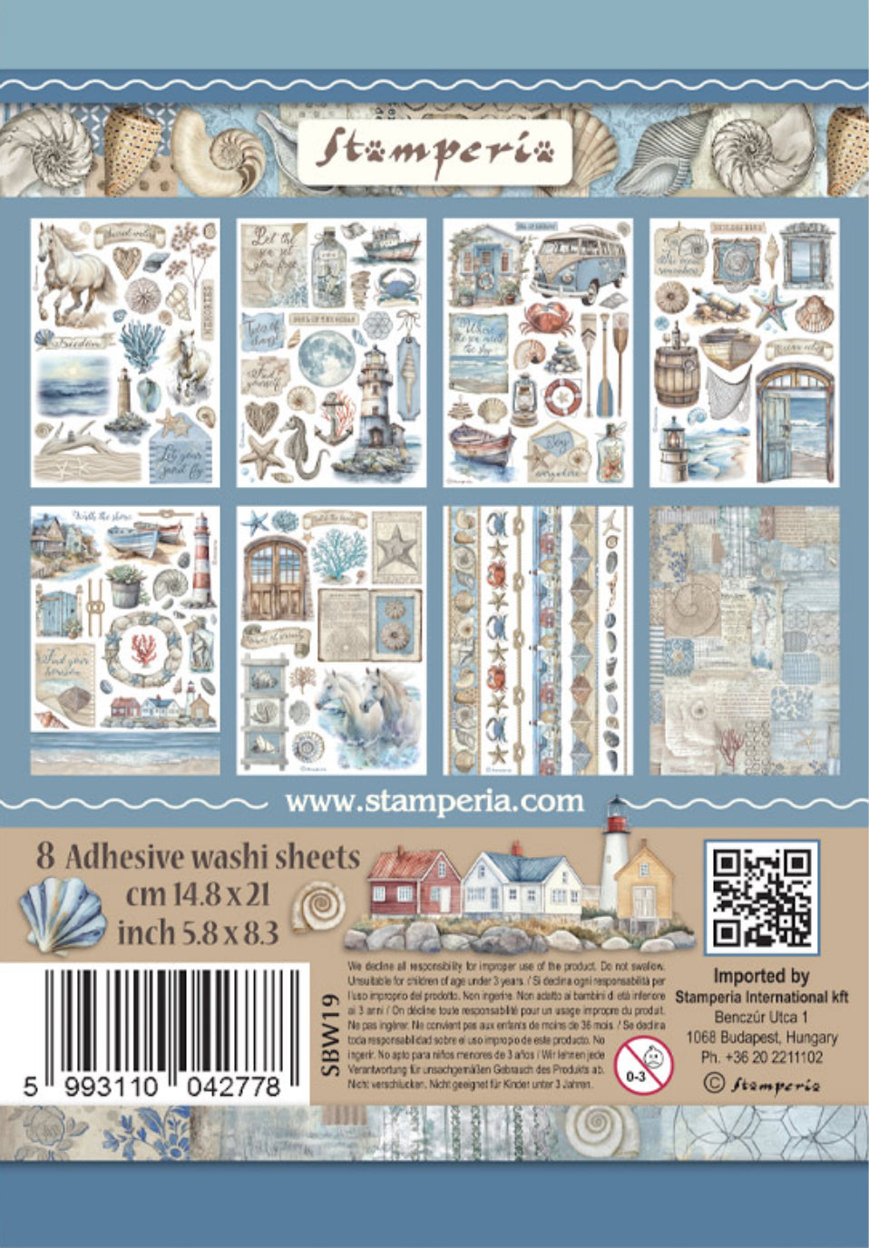 Stamperia Silent Sea Washi Pad (8 Sheets)