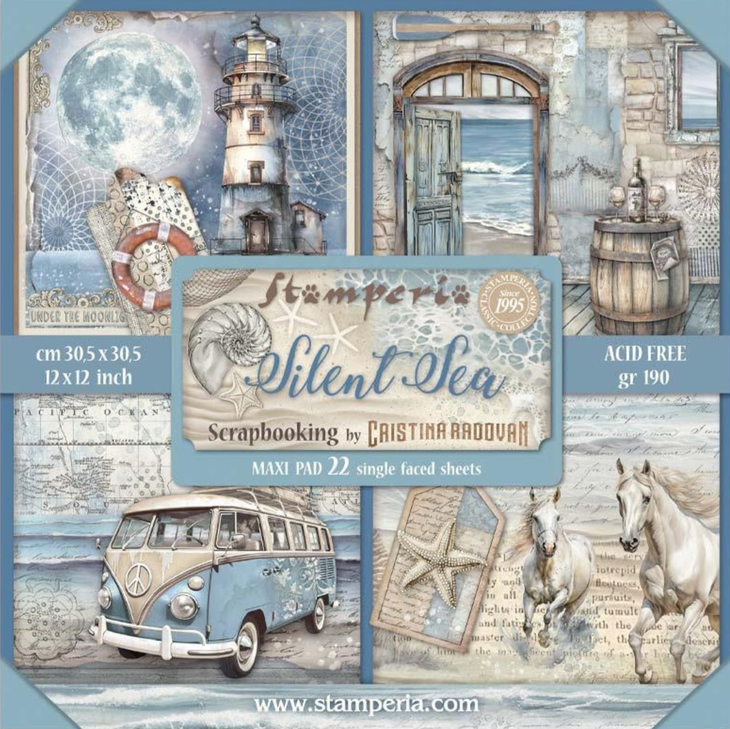 Stamperia Christmas Rose 12" x 12" Collectie Maxi Pad (22 enkelzijdig)