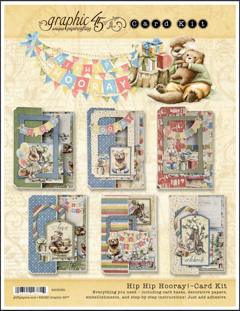 Graphic 45 Hip Hip Hooray - Z-Fold Card Set 2025 Kit 4