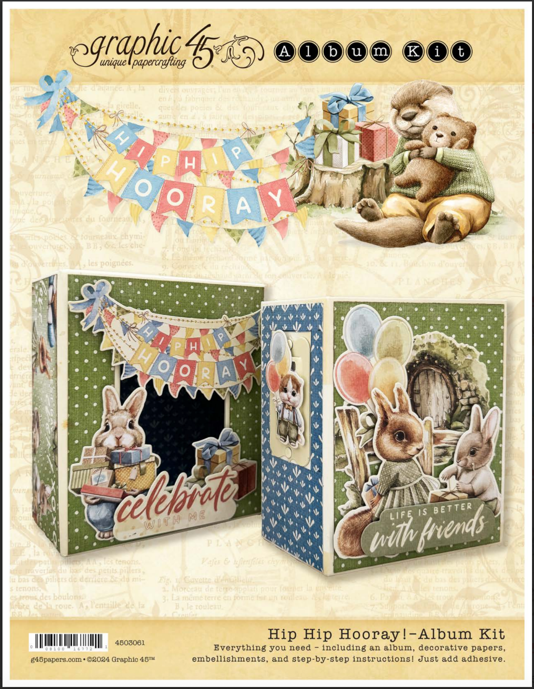 Graphic 45 Hip Hip Hooray - Mini Album & Matchbook Box 2025 Kit 4