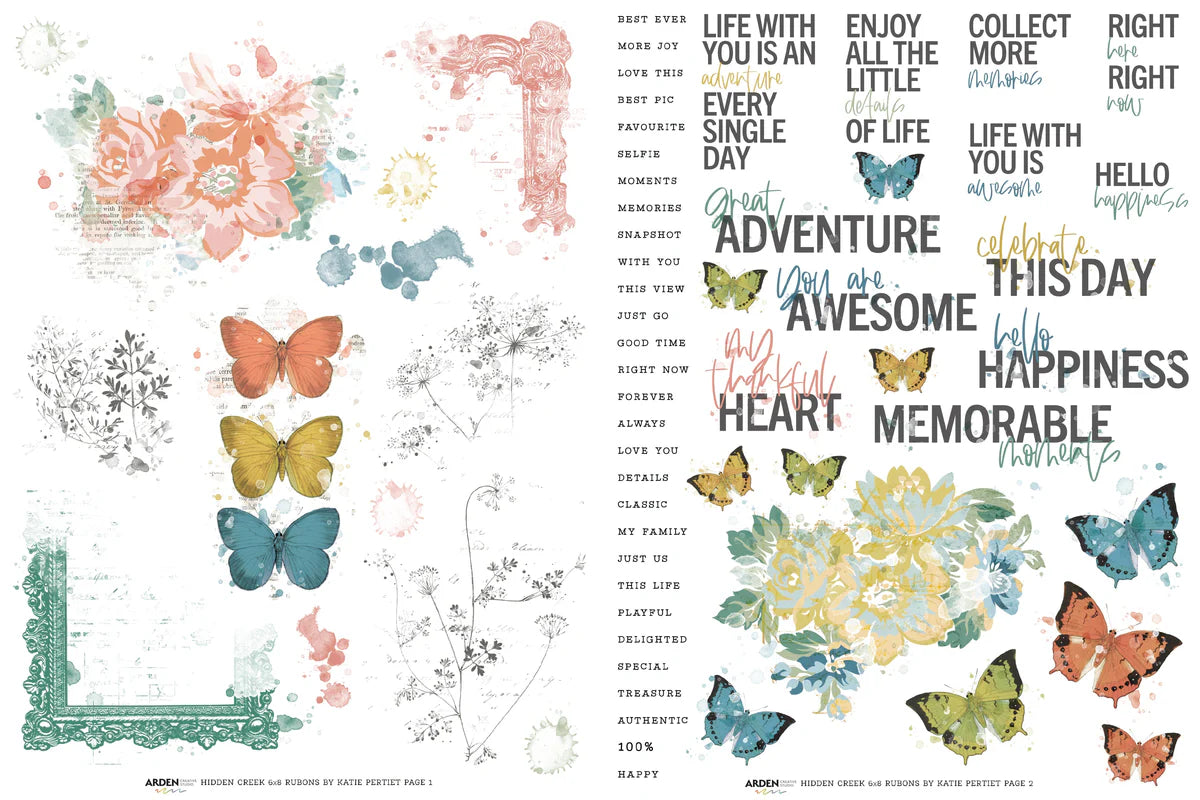 Arden Creative Studio Page Starters 6 x 8 Rub-On Transfer Set
