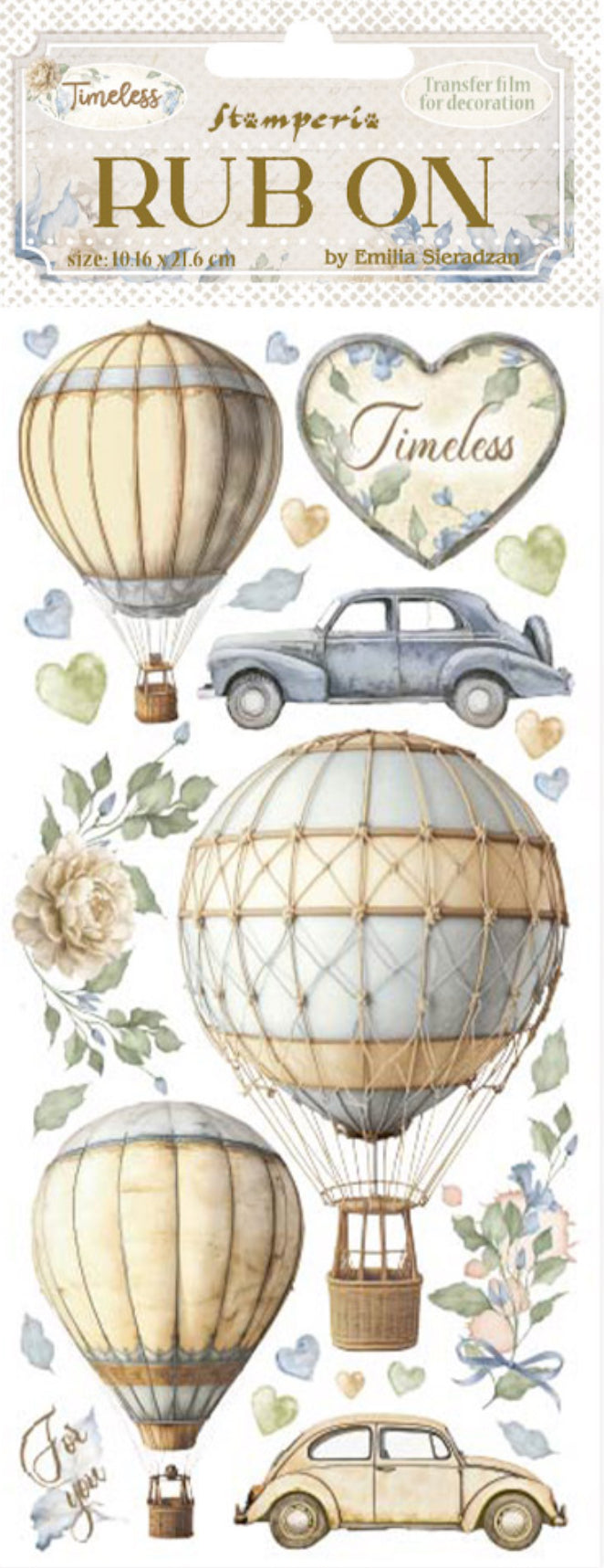 Stamperia Timeless Rub On - Air Balloons