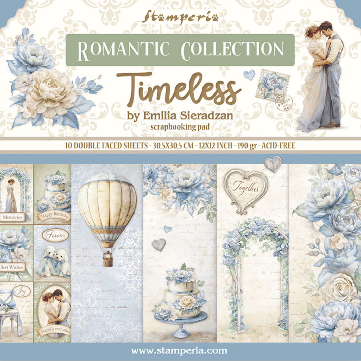 Stamperia Timeless 12” x 12” Paper Pad