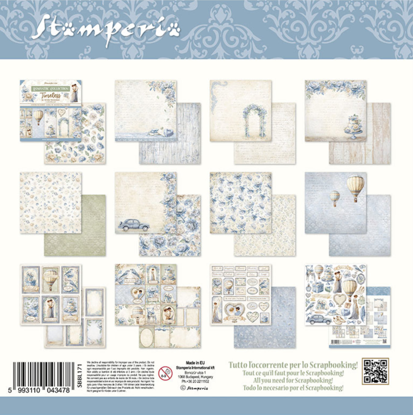 Stamperia Timeless 12” x 12” Paper Pad