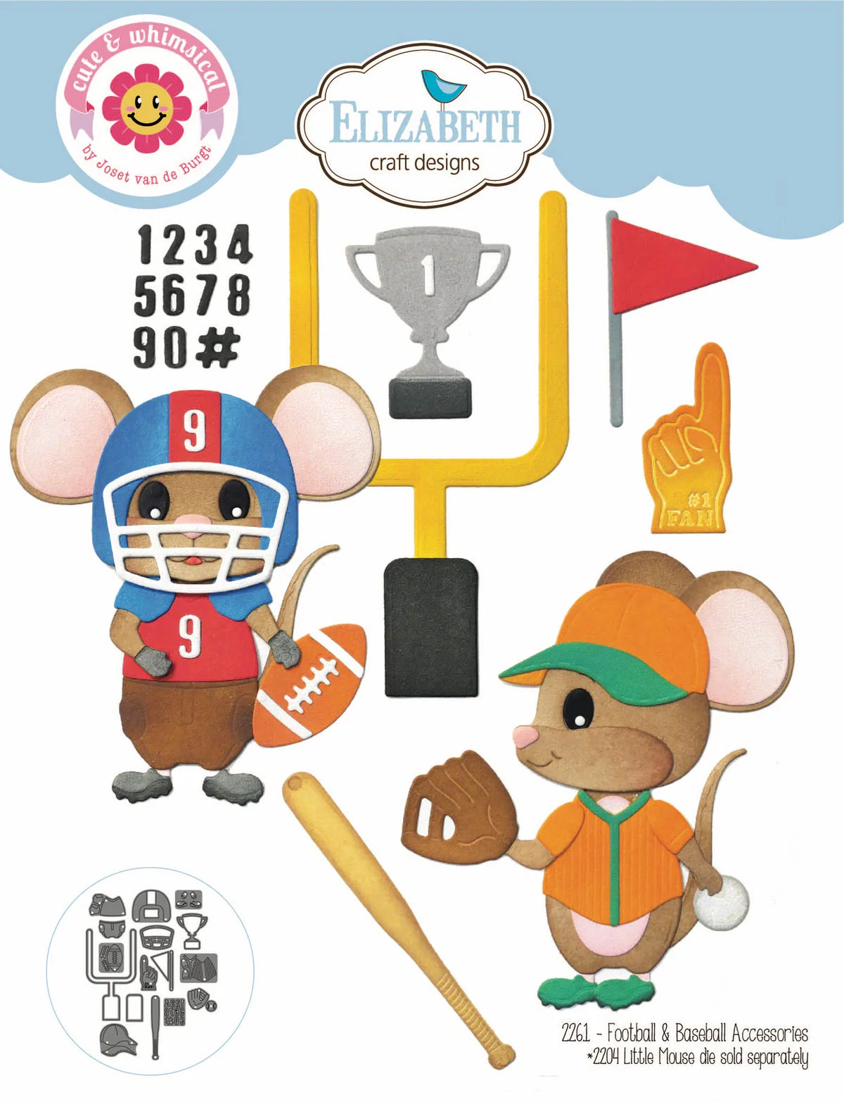 Elizabeth Craft Designs Football/Baseball Accessories Metal Die Set