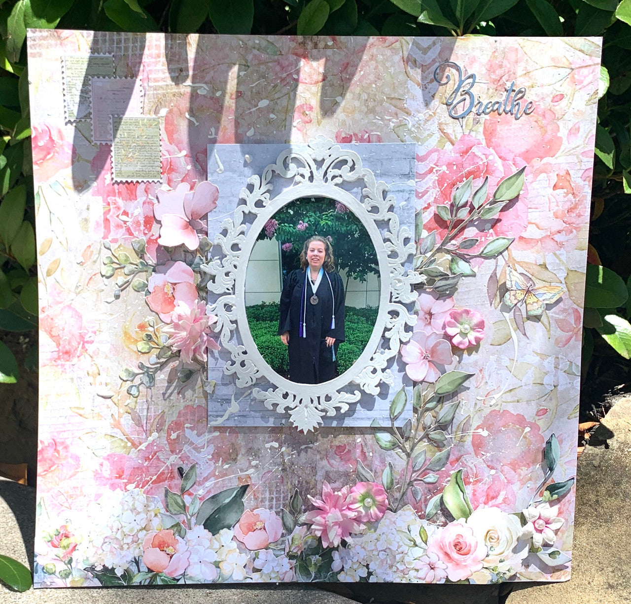 Kreative Kreations "Breathe Joy" lay-out van 2 pagina's feat. 49 & Markt (virtuele klasse 7)