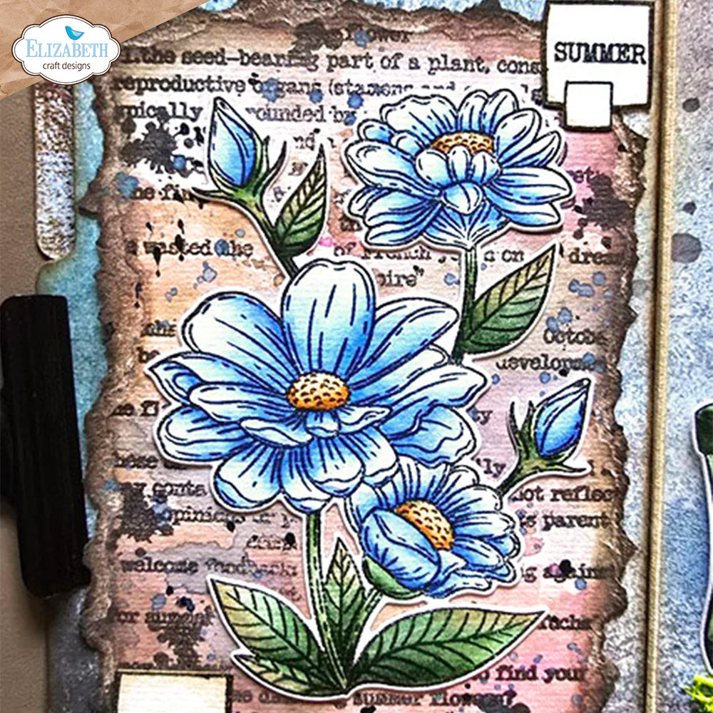 Elizabeth Craft Designs Summer Flower Die & Stamp Set