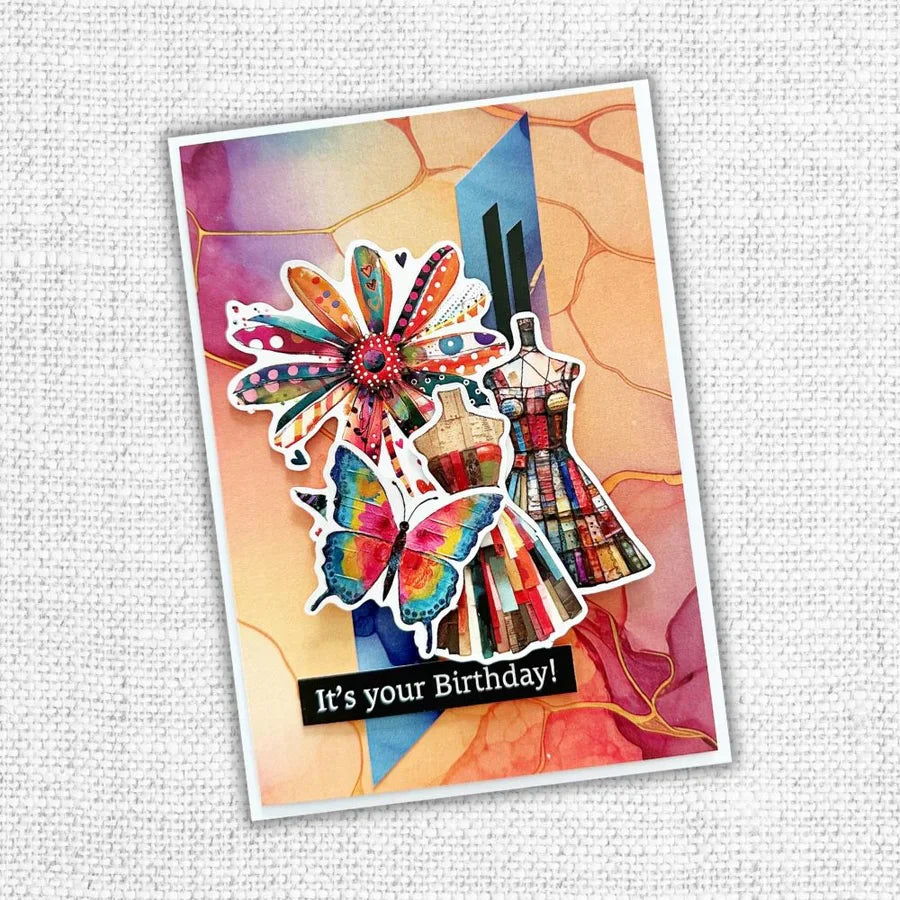 Paper Rose Studio Inky Colour Embossed Die Cuts