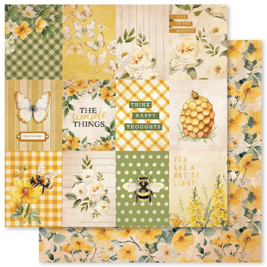 Paper Rose Studio Bees & Butterflies 12x12 Paper Collection