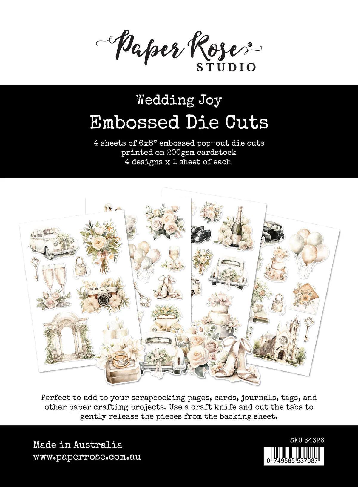 Paper Rose Studio Wedding Joy Embossed Die Cuts