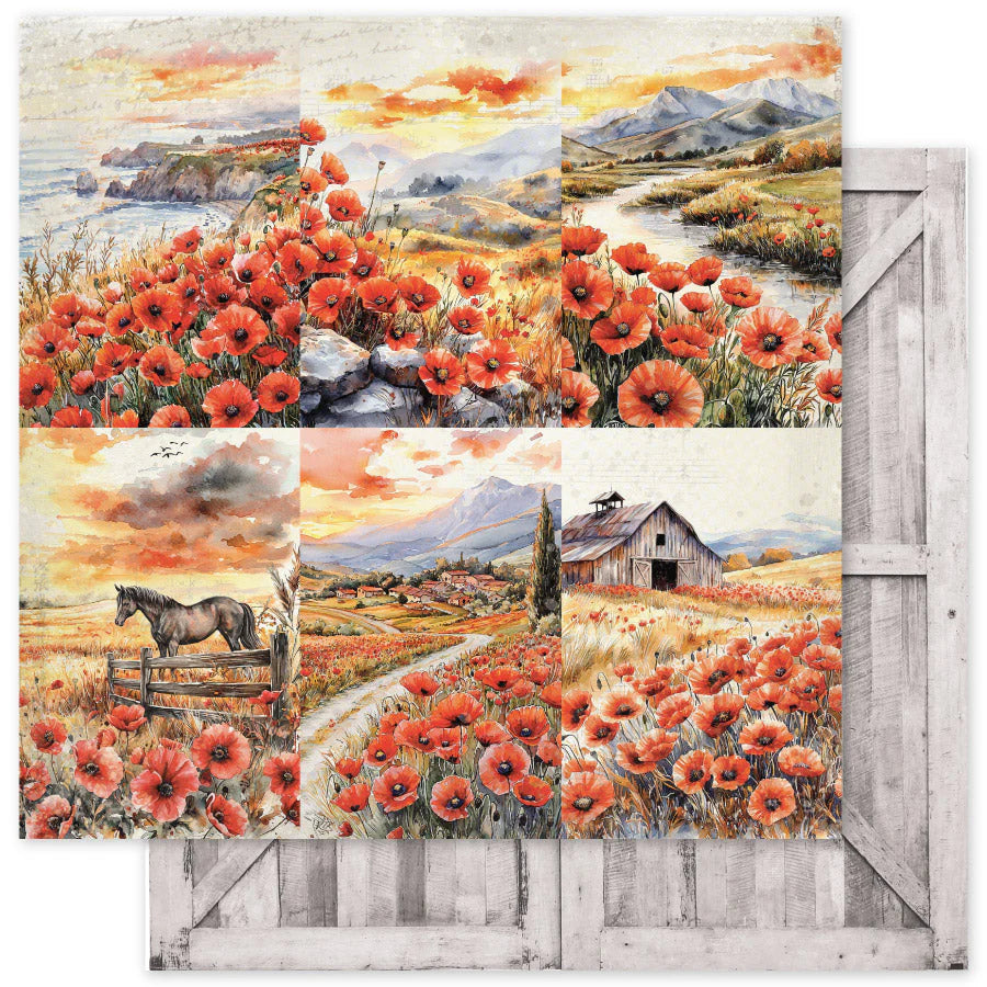 Paper Rose Studio Poppy Garden Basics 12x12 Paper Collection