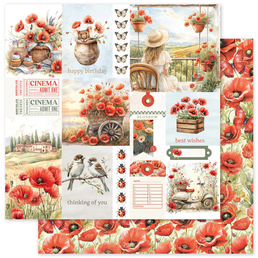 Paper Rose Studio Poppy Garden 12x12 Paper Collection
