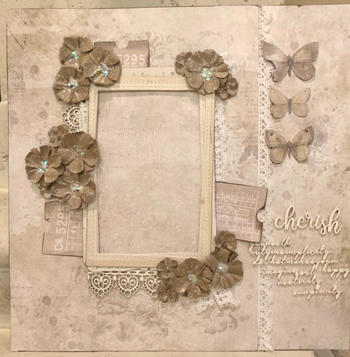 "Cherish Sparkle" lay-out van 2 pagina's met 49 en markt