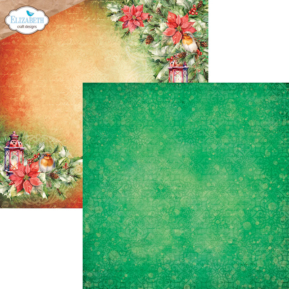 Elizabeth Craft Designs Festive Holly 12” x 12” Paper Pack