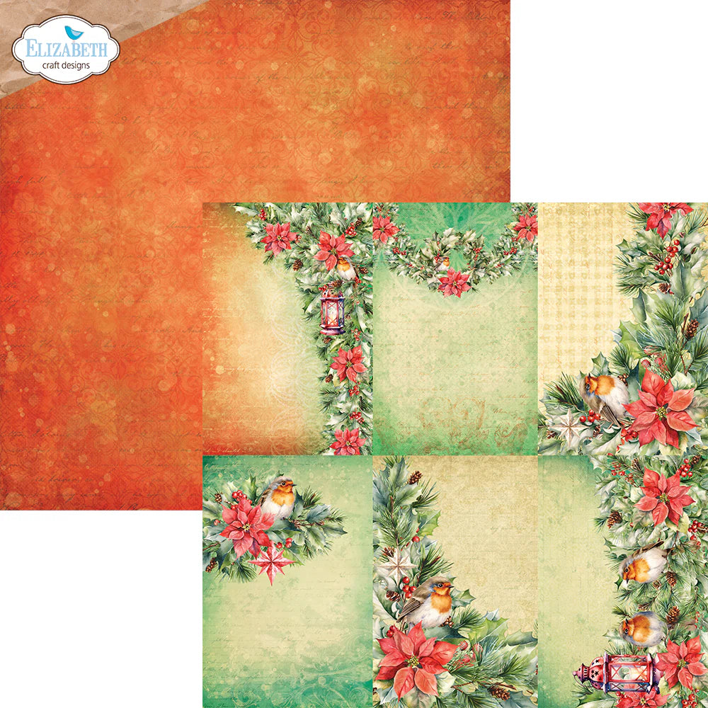 Elizabeth Craft Designs Festive Holly 12” x 12” Paper Pack