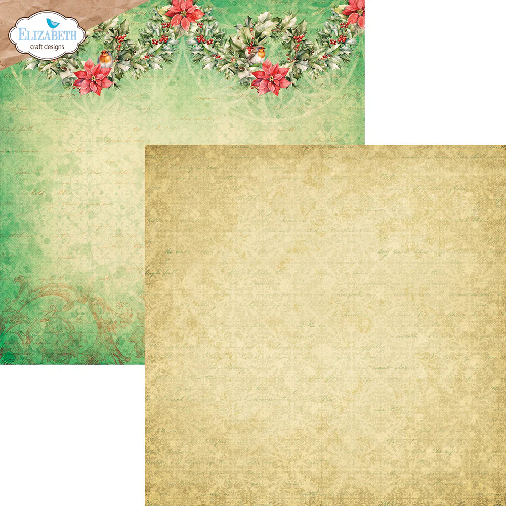 Elizabeth Craft Designs Festive Holly 12” x 12” Paper Pack